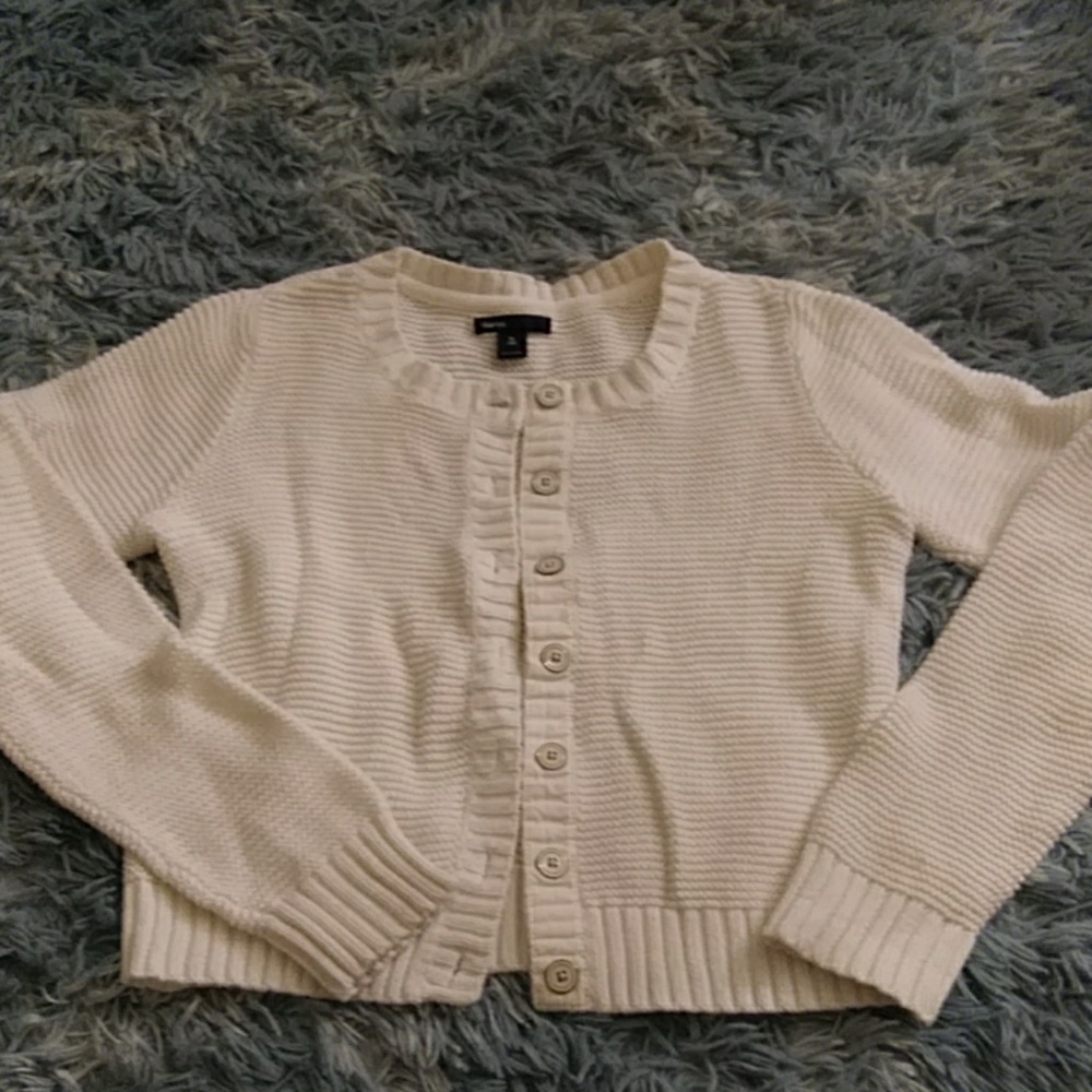 Gap kids white knit cardigan